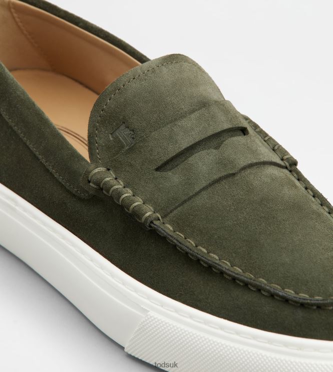 Tod's Men Loafers in Suede 602L84661 Green