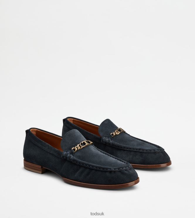 Tod's Men Loafers in Suede 602L84673 Blue