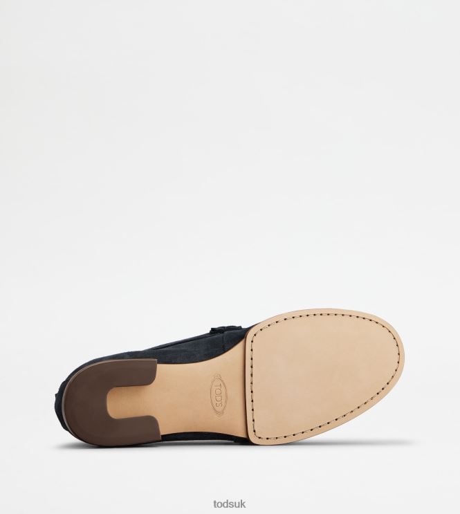 Tod's Men Loafers in Suede 602L84673 Blue