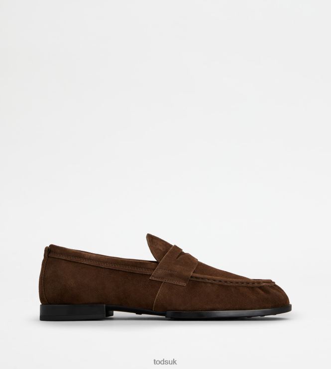 Tod's Men Loafers in Suede 602L84678 Brown