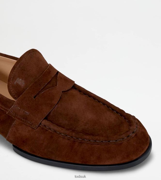 Tod's Men Loafers in Suede 602L84678 Brown