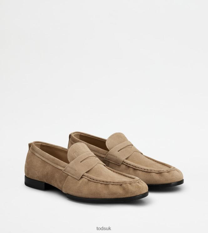 Tod's Men Loafers in Suede 602L84679 Beige