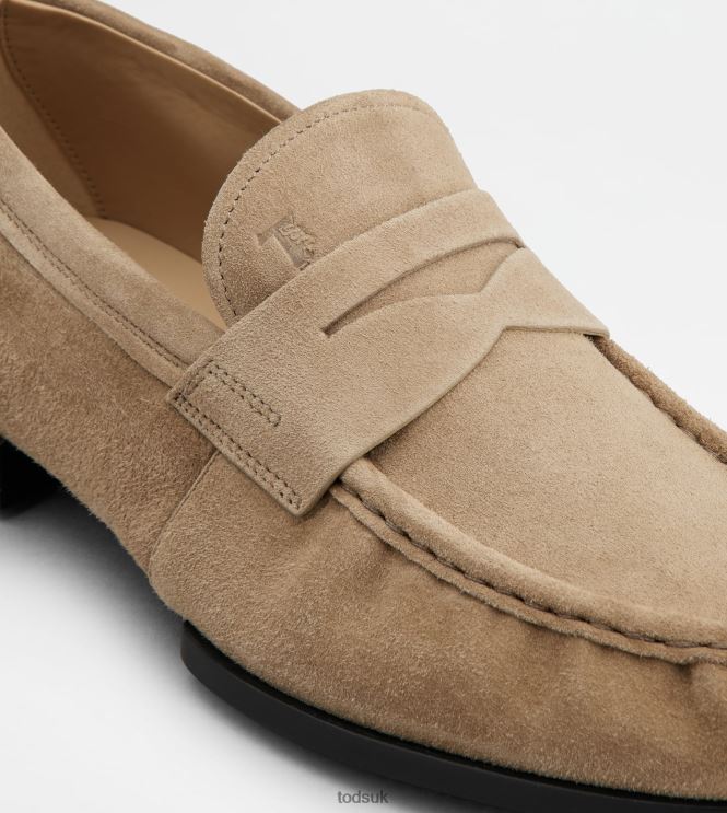 Tod's Men Loafers in Suede 602L84679 Beige