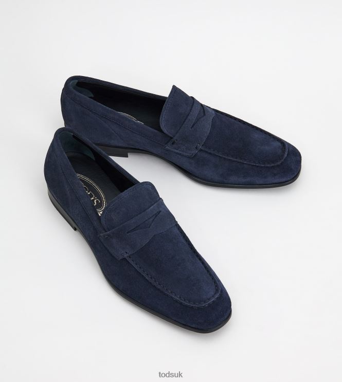 Tod's Men Loafers in Suede 602L84690 Blue