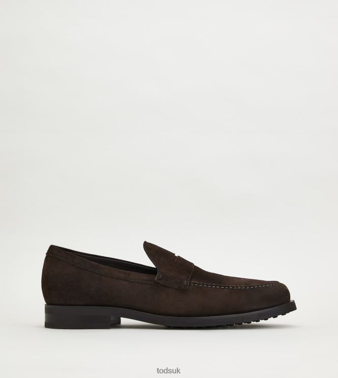 Tod's Men Loafers in Suede 602L84693 Brown