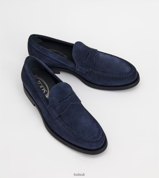 Tod's Men Loafers in Suede 602L84700 Blue