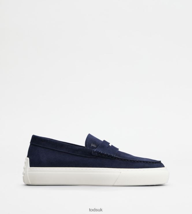 Tod's Men Loafers in Suede 602L84780 Blue