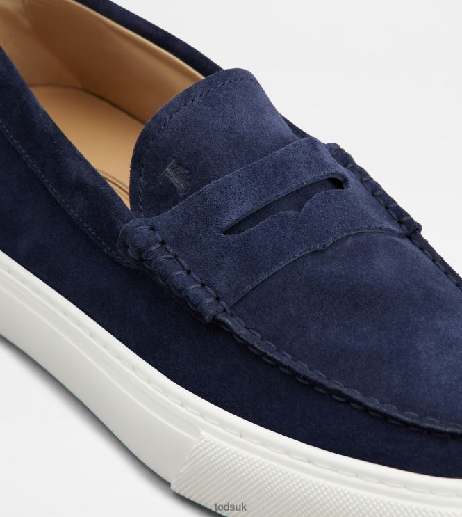 Tod's Men Loafers in Suede 602L84780 Blue