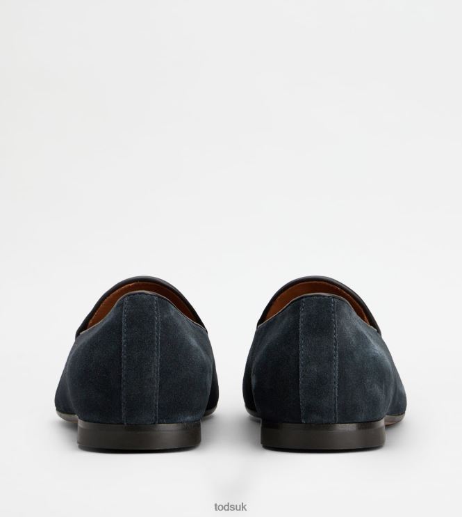 Tod's Men Loafers with Tassels in Suede 602L84663 Blue