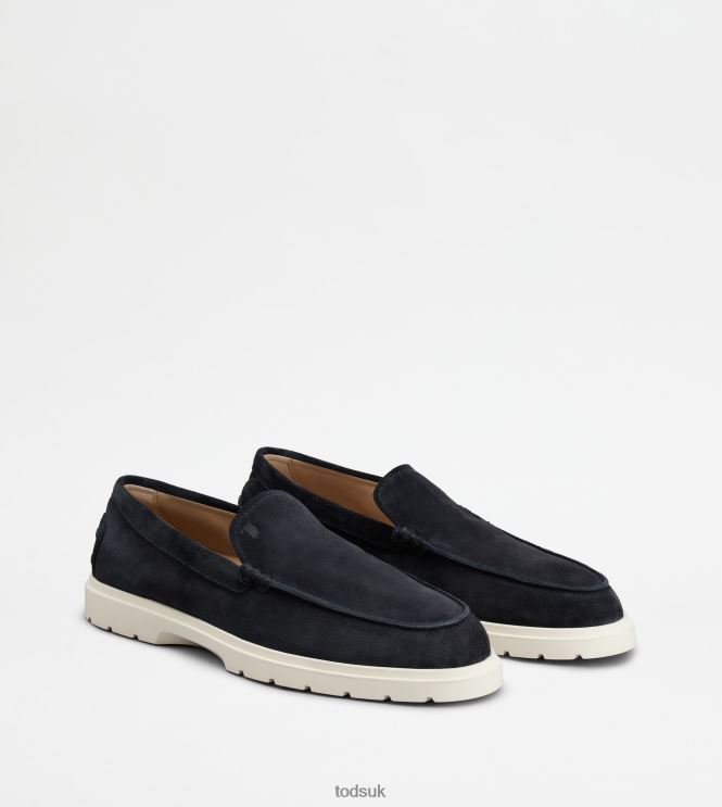 Tod's Men Slipper Loafers in Suede 602L84648 Blue