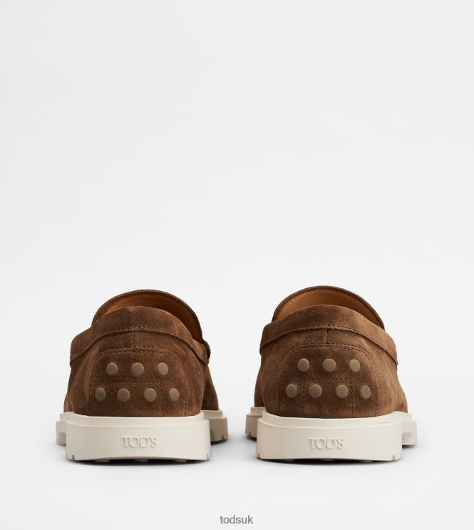 Tod's Men Slipper Loafers in Suede 602L84650 Brown