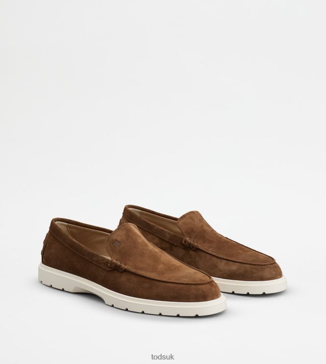 Tod's Men Slipper Loafers in Suede 602L84650 Brown