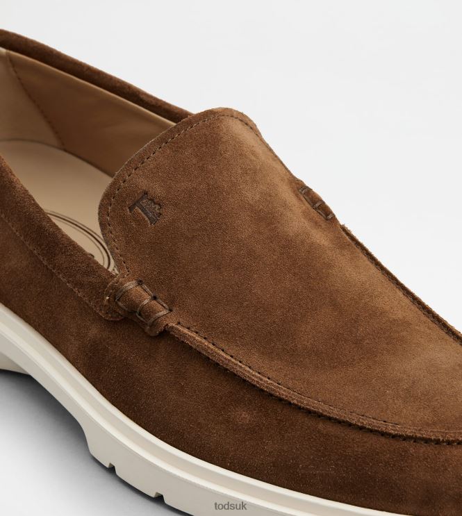 Tod's Men Slipper Loafers in Suede 602L84650 Brown