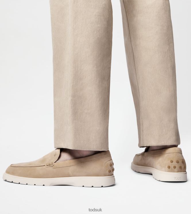 Tod's Men Slipper Loafers in Suede 602L84651 Off White
