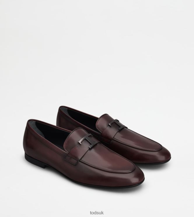 Tod's Men T Timeless Loafers in Leather 602L84654 Burgundy