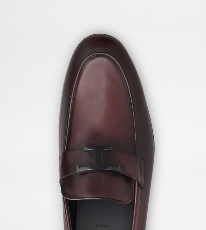 Tod's Men T Timeless Loafers in Leather 602L84654 Burgundy