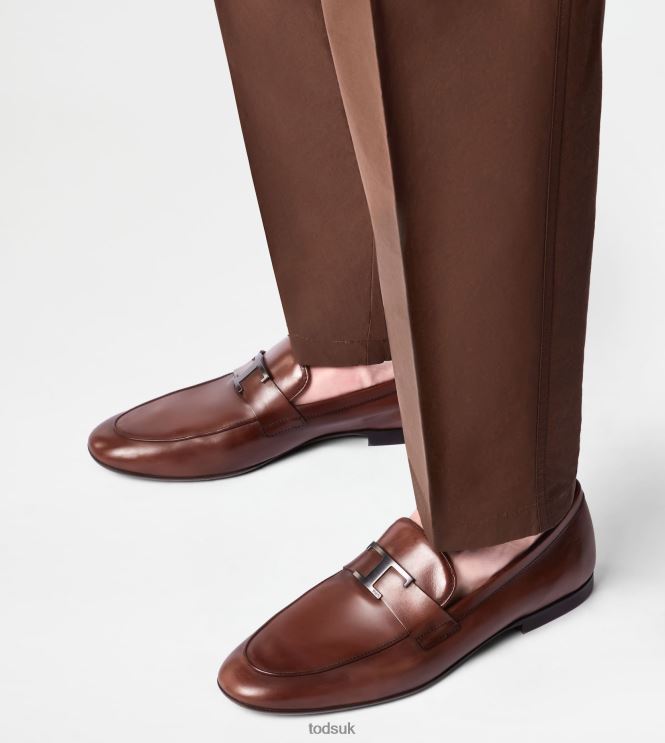 Tod's Men T Timeless Loafers in Leather 602L84664 Brown