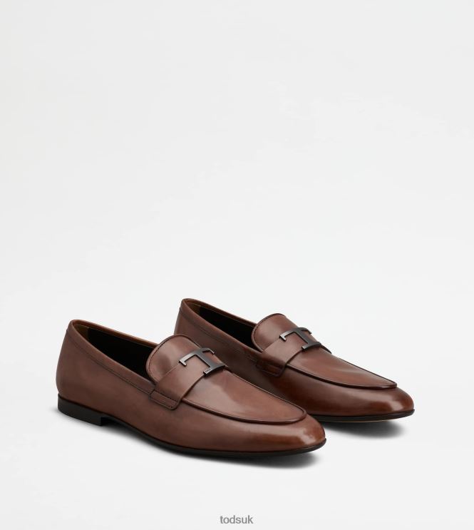 Tod's Men T Timeless Loafers in Leather 602L84664 Brown