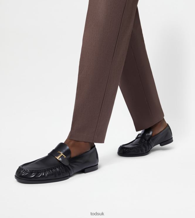 Tod's Men T Timeless Loafers in Leather 602L84676 Black
