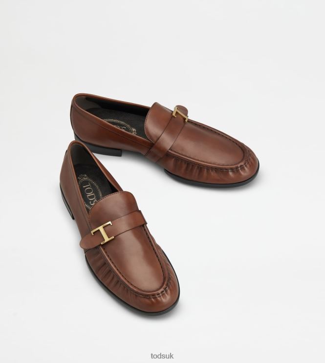 Tod's Men T Timeless Loafers in Leather 602L84677 Brown