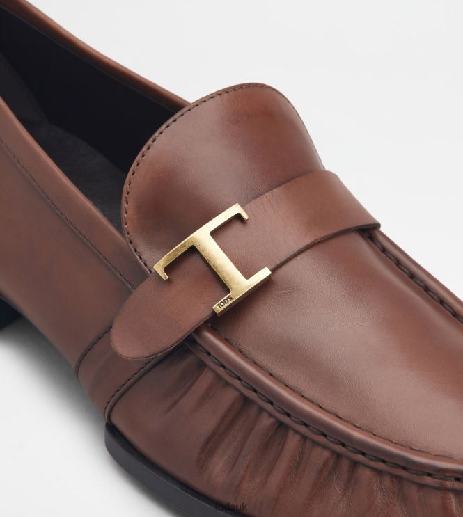 Tod's Men T Timeless Loafers in Leather 602L84677 Brown