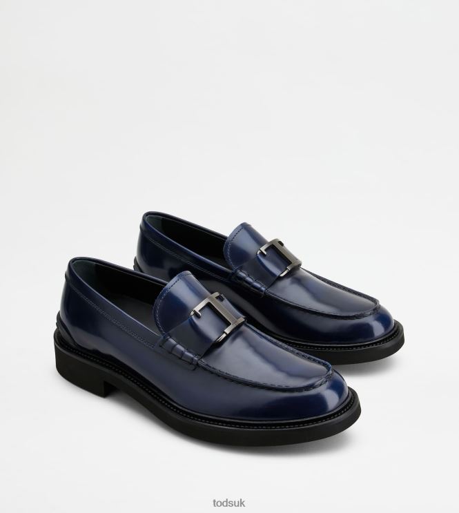 Tod's Men T Timeless Loafers in Leather 602L84701 Blue