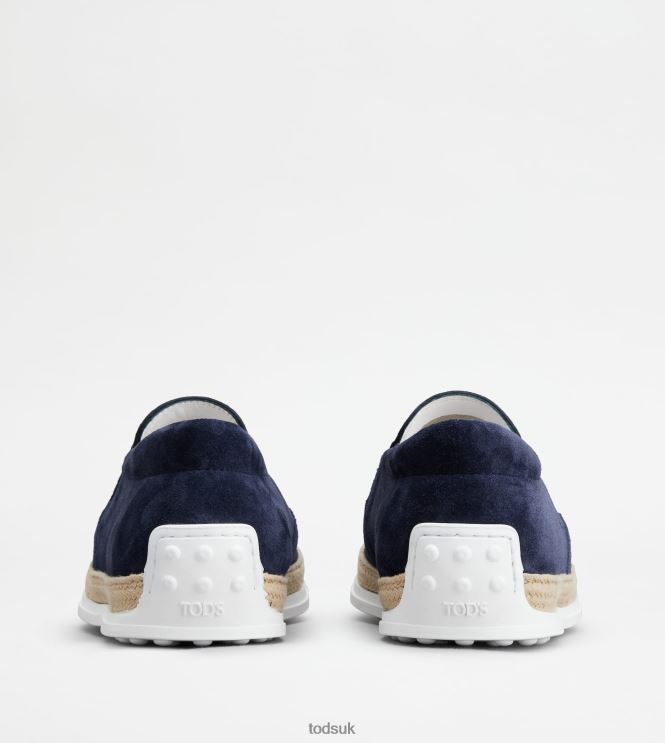 Tod's Men Slip-On Shoes in Suede 602L84910 Blue