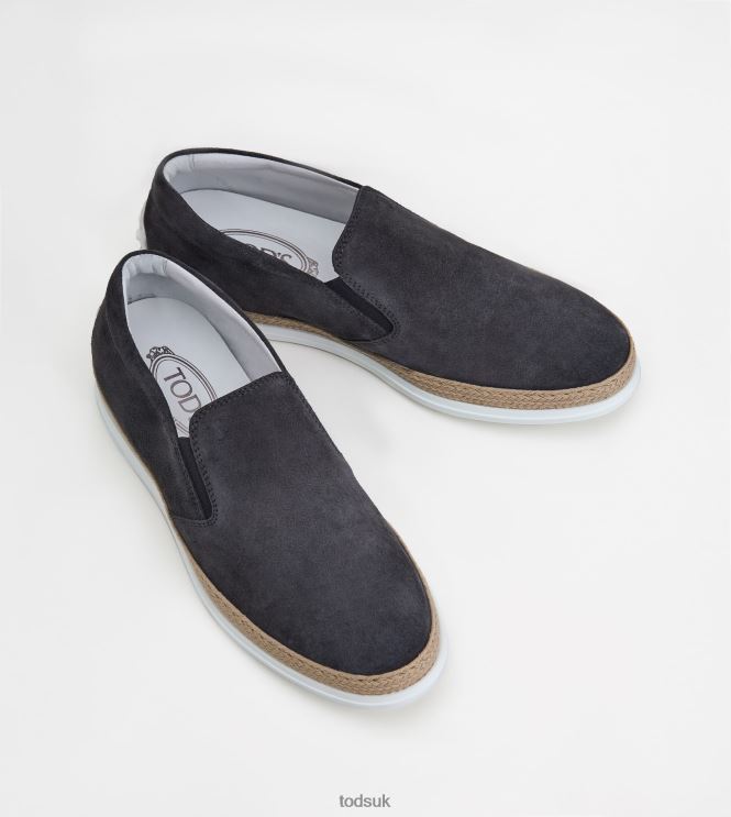 Tod's Men Slip-On Shoes in Suede 602L84915 Grey