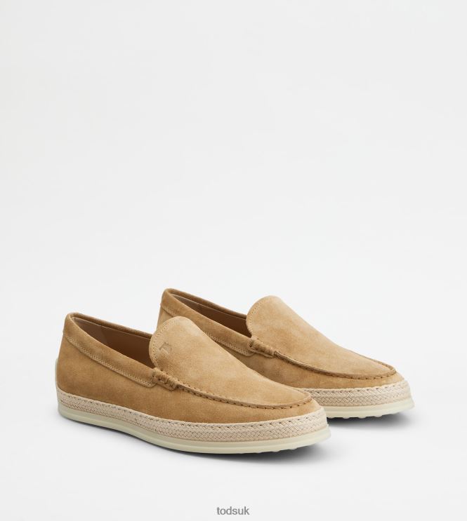 Tod's Men Slip-Ons in Suede 602L84898 Beige