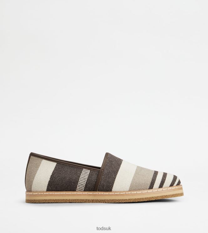 Tod's Men Slip-ons in Fabric 602L84897 Off White/Beige/Brown