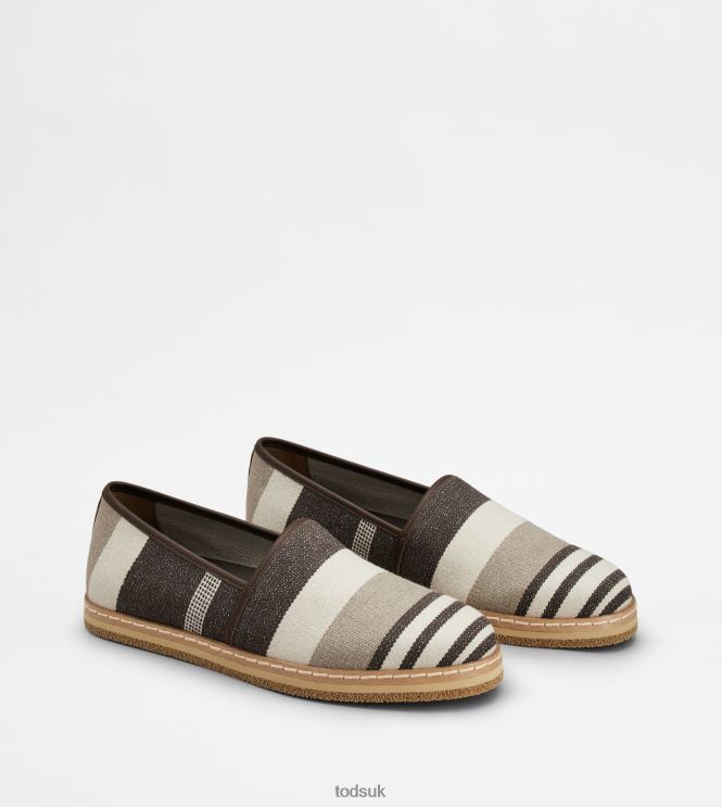 Tod's Men Slip-ons in Fabric 602L84897 Off White/Beige/Brown