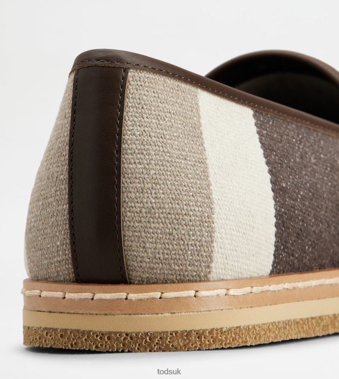 Tod's Men Slip-ons in Fabric 602L84897 Off White/Beige/Brown