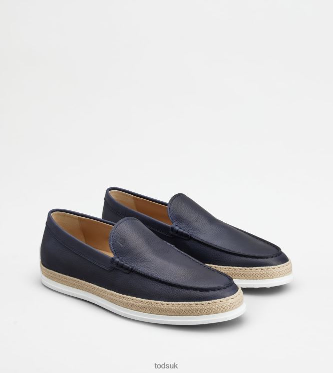 Tod's Men Slipper Loafers in Leather 602L84900 Blue