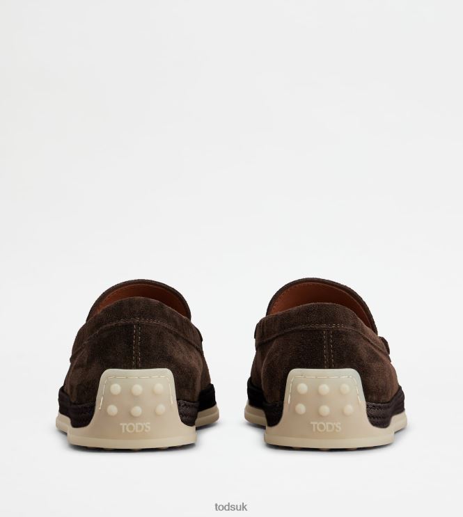Tod's Men Slipper Loafers in Suede 602L84907 Brown