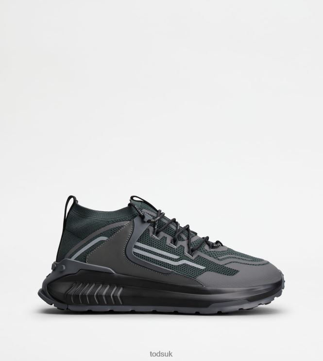 Tod's Men No_Code J in Technical Fabric and Leather 602L84872 Grey/Green