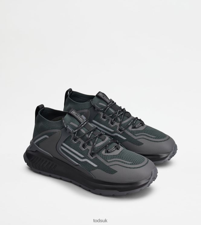 Tod's Men No_Code J in Technical Fabric and Leather 602L84872 Grey/Green