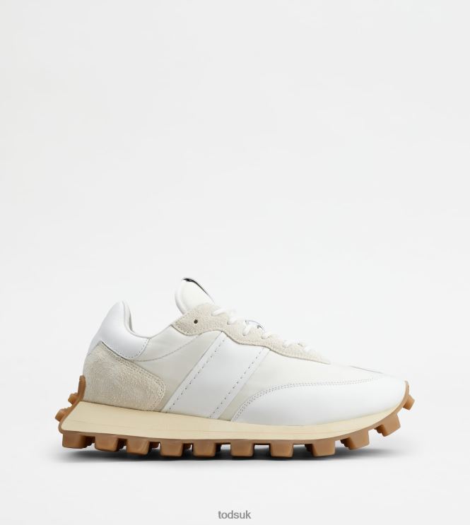 Tod's Men Sneakers 1T in Leather and Fabric 602L84863 White