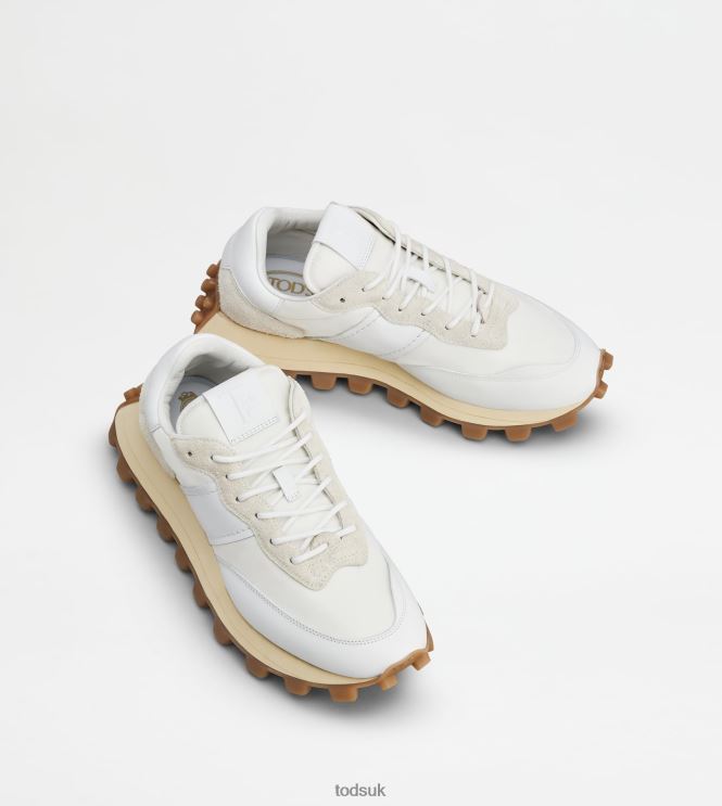 Tod's Men Sneakers 1T in Leather and Fabric 602L84863 White