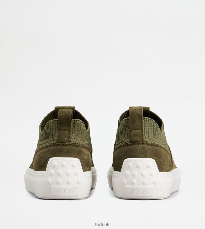 Tod's Men Sneakers in Fabric and Suede 602L84848 Green