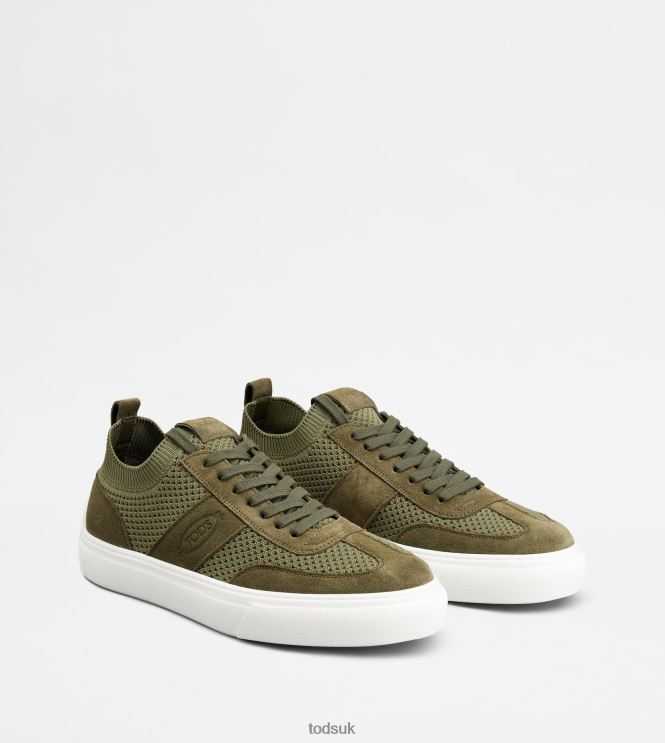 Tod's Men Sneakers in Fabric and Suede 602L84848 Green