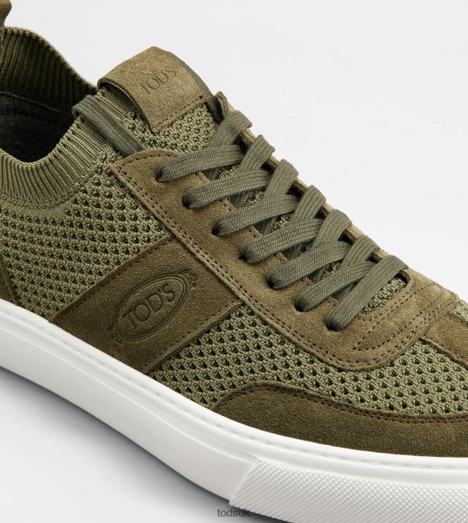 Tod's Men Sneakers in Fabric and Suede 602L84848 Green