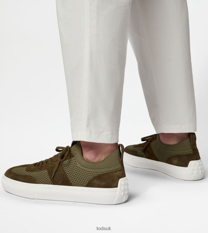 Tod's Men Sneakers in Fabric and Suede 602L84848 Green