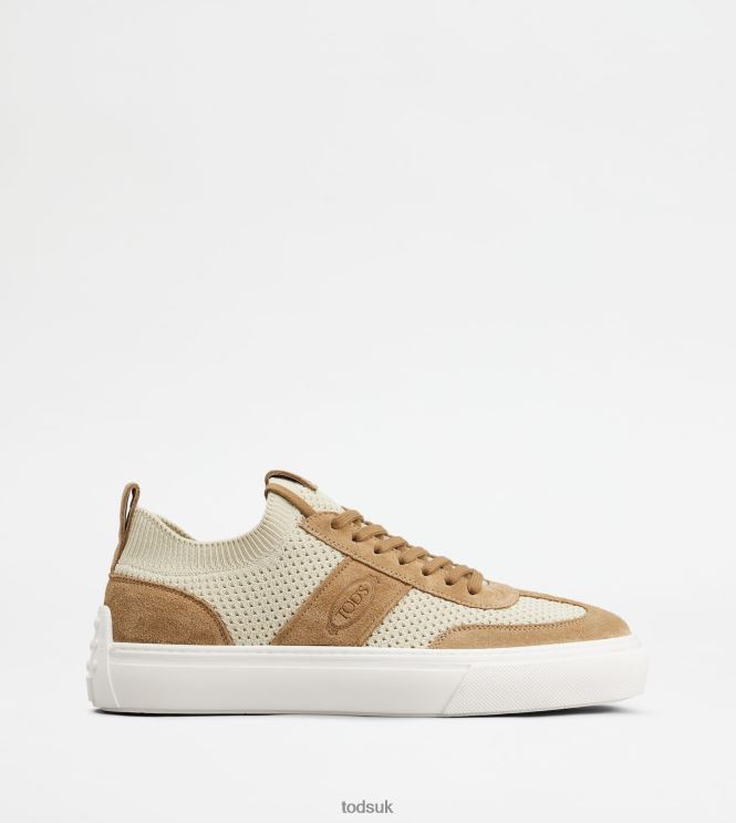 Tod's Men Sneakers in Fabric and Suede 602L84852 Beige/Off White