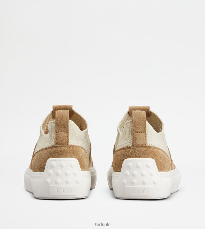 Tod's Men Sneakers in Fabric and Suede 602L84852 Beige/Off White