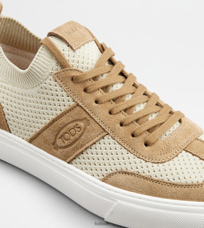 Tod's Men Sneakers in Fabric and Suede 602L84852 Beige/Off White