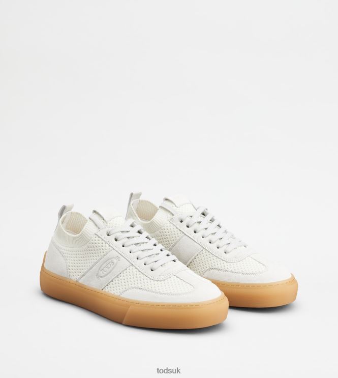 Tod's Men Sneakers in Fabric and Suede 602L84855 White