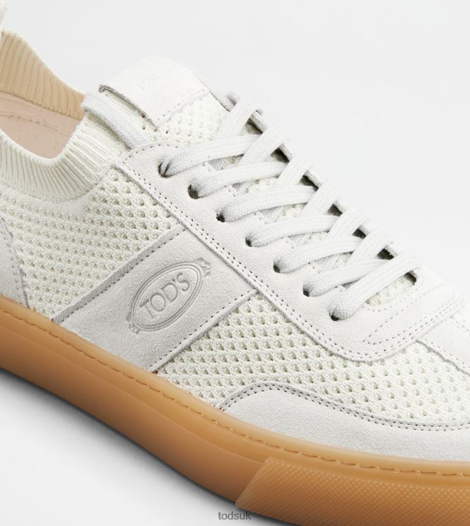 Tod's Men Sneakers in Fabric and Suede 602L84855 White