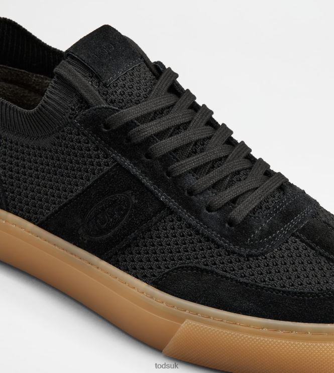 Tod's Men Sneakers in Fabric and Suede 602L84862 Black
