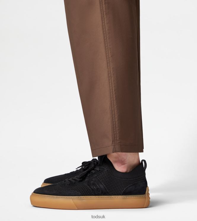 Tod's Men Sneakers in Fabric and Suede 602L84862 Black