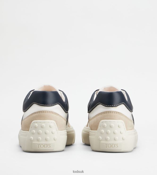Tod's Men Sneakers in Leather and Fabric 602L841137 White/Off White/Blue